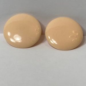 Lightweight Round Peach Clip on Earrings